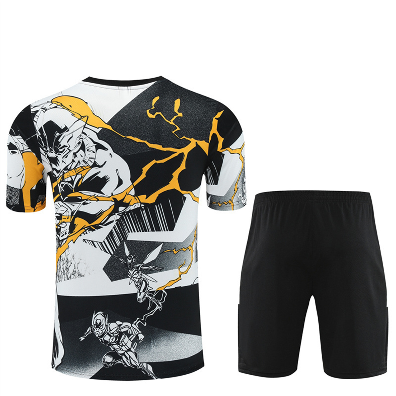 TKH-turbokithub-Real Madrid 25-26 Thunder Comics Short-Sleeve Training Set - Comic Pattern Top & Shorts