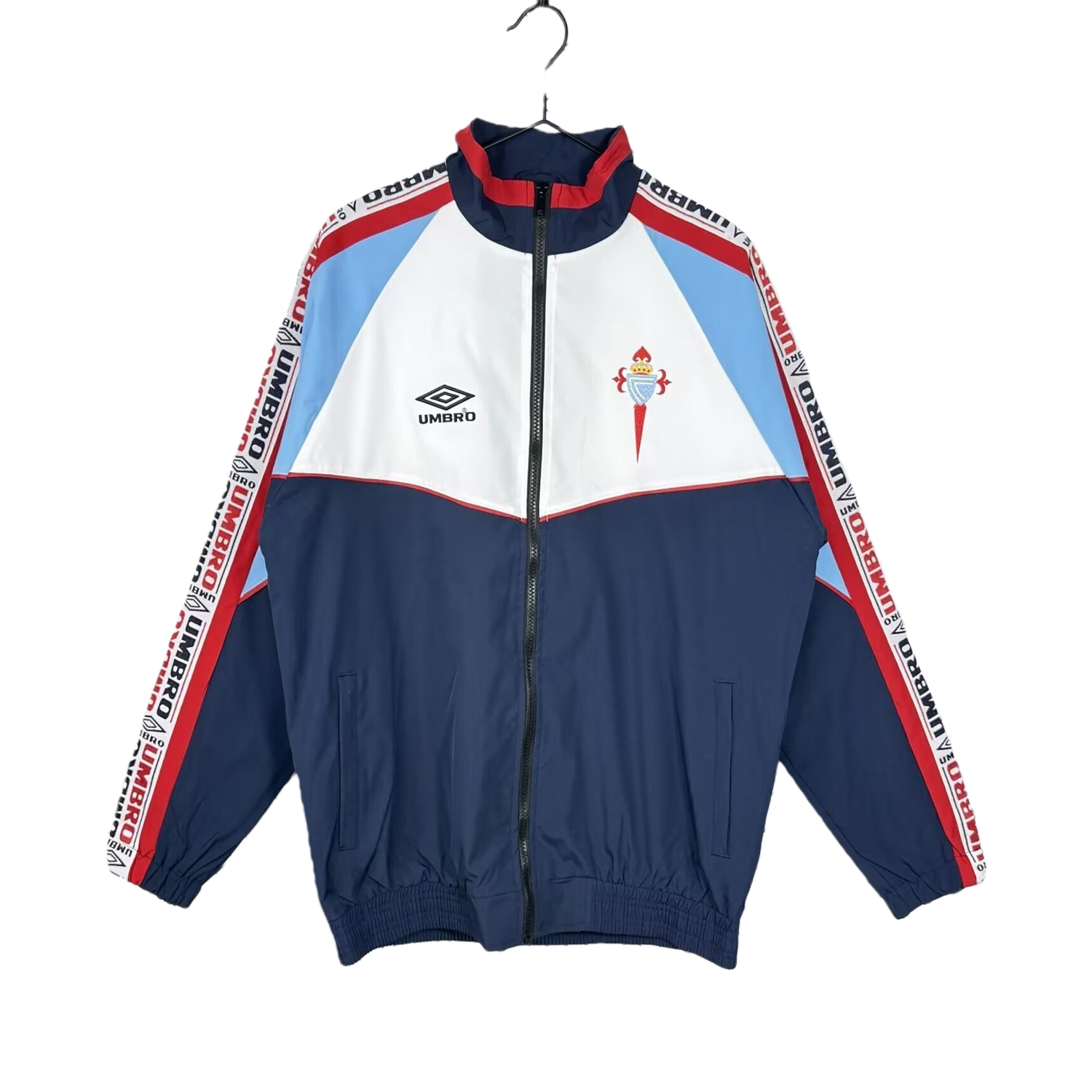 TKH-turbokithub-Retro Celta Vigo 1998-99 Windbreaker Jacket - White And Blue