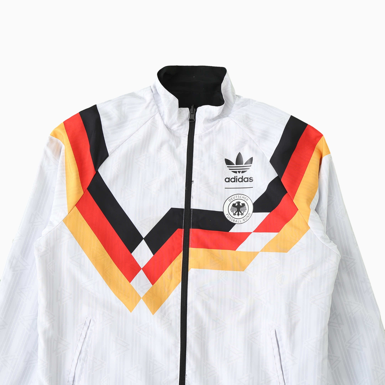 TKH-turbokithub-Retro Germany 1990 Double Sided Reversible Windbreaker - White & Black