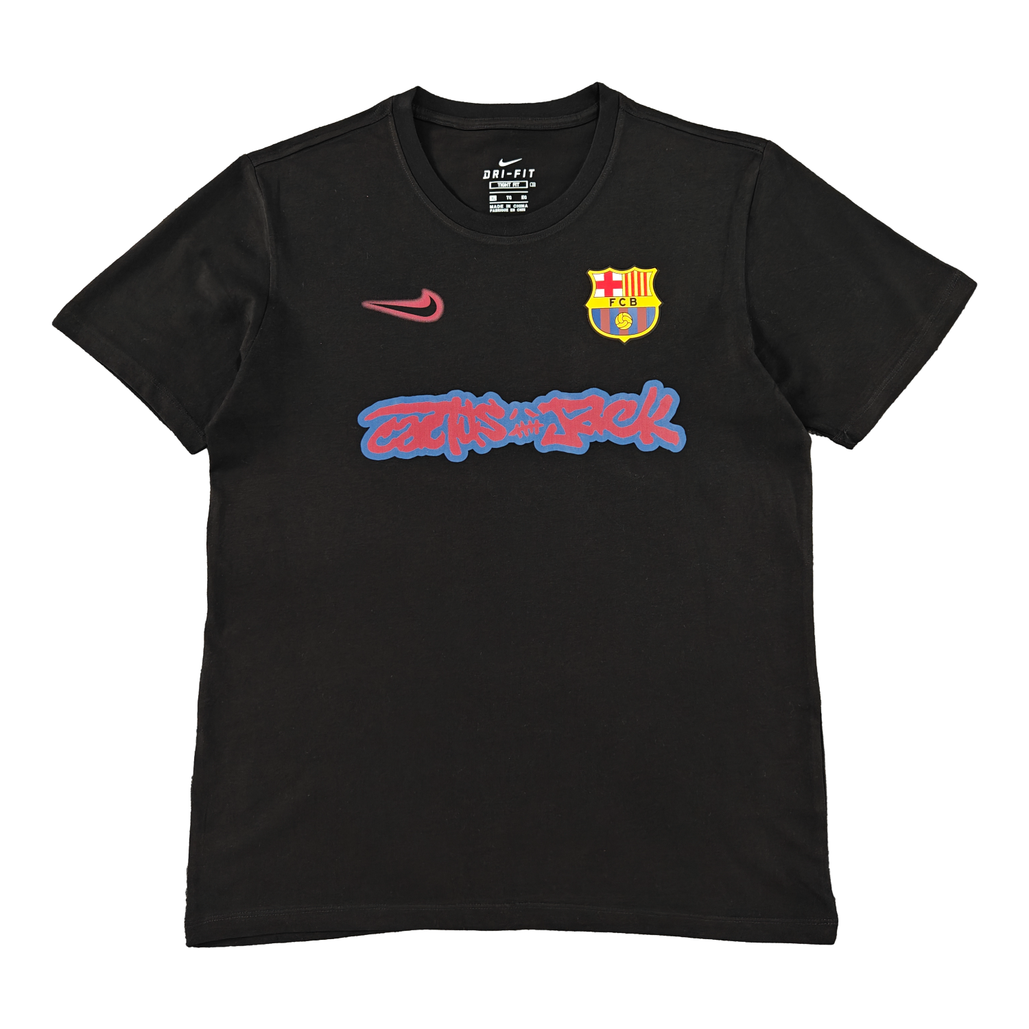 TKH-turbokithub-Barcelona x Travis Scott 25-26 Black T-shirt with Red ICON