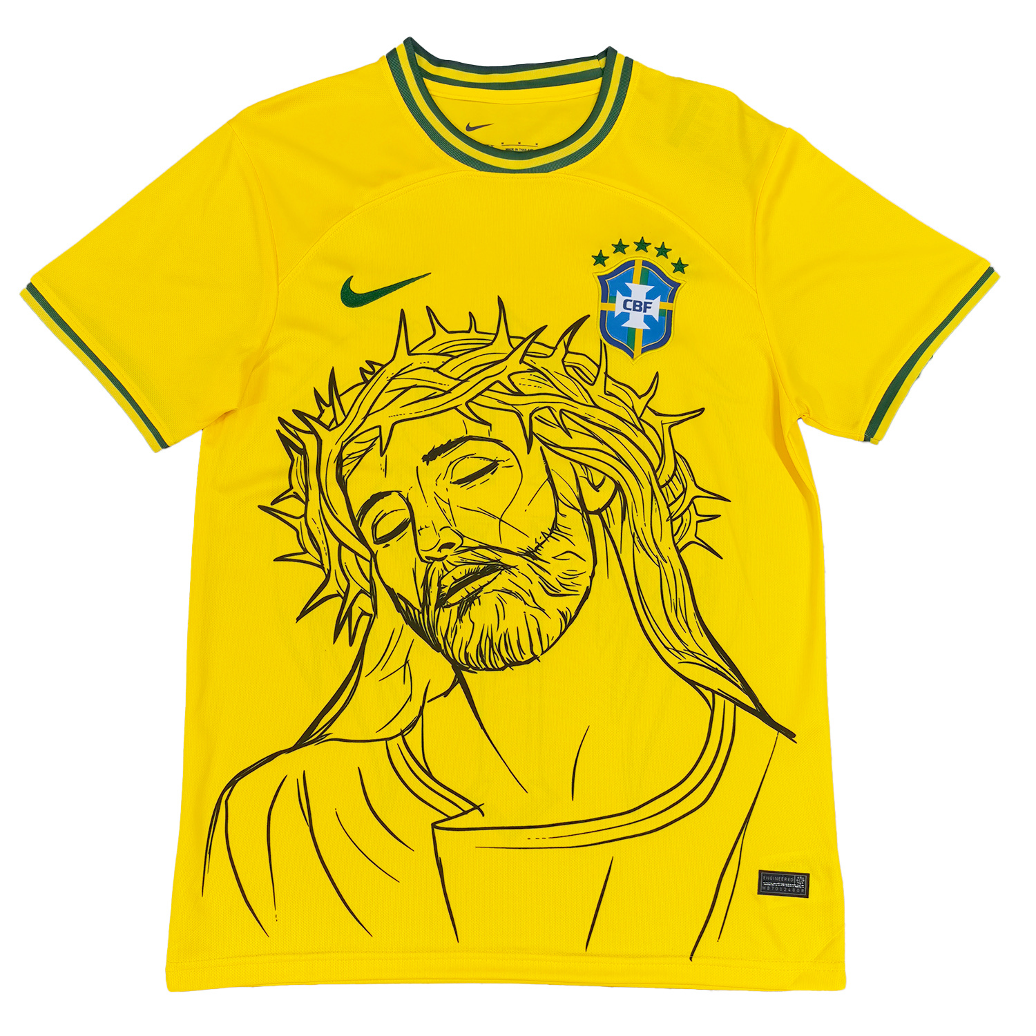 TKH-turbokithub-Brazil 25-26 Jesus And Angel Cross Yellow Jersey - Fans Version