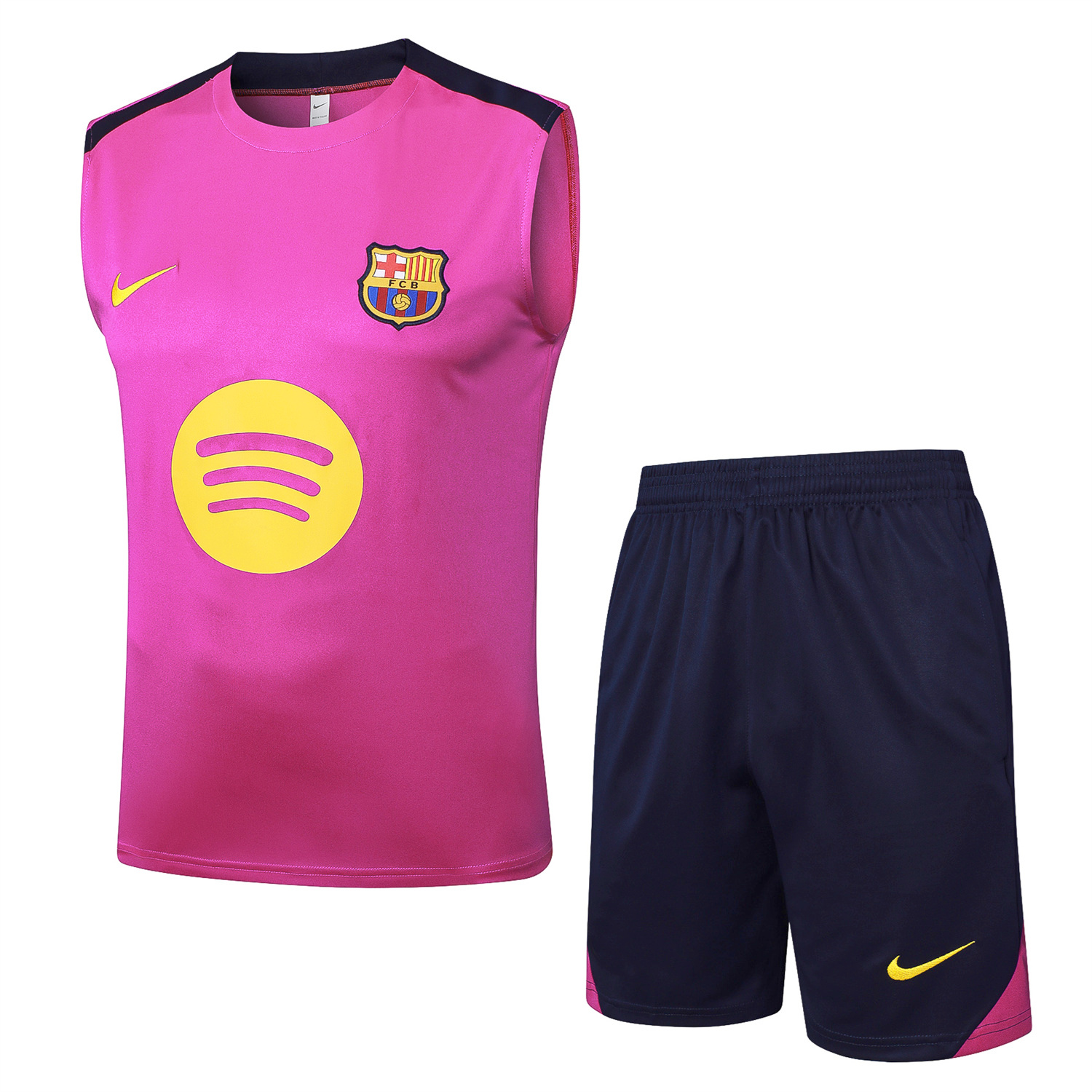 TKH-turbokithub-Barcelona 25-26 Vest Training Set - Purple Pink Vest and Black Shorts