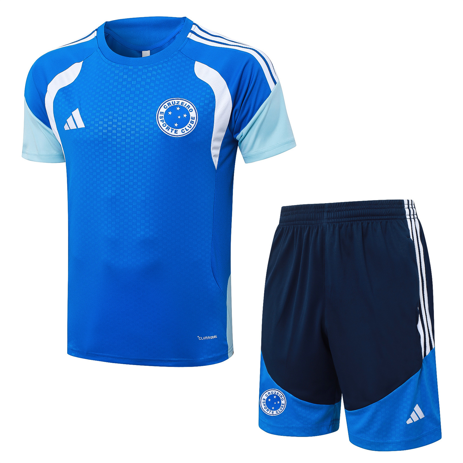 TKH-turbokithub-Cruzeiro 25-26 Short-Sleeve Training Set - Blue Vest & Blue Shorts