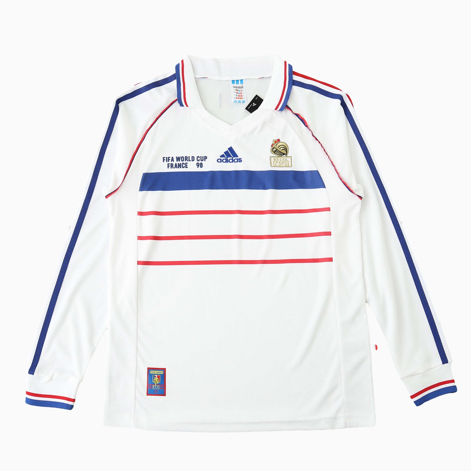 TKH-turbokithub-Retro France 1998 Away Long Sleeves Jersey (with 1998 World Cup mark on right chest)