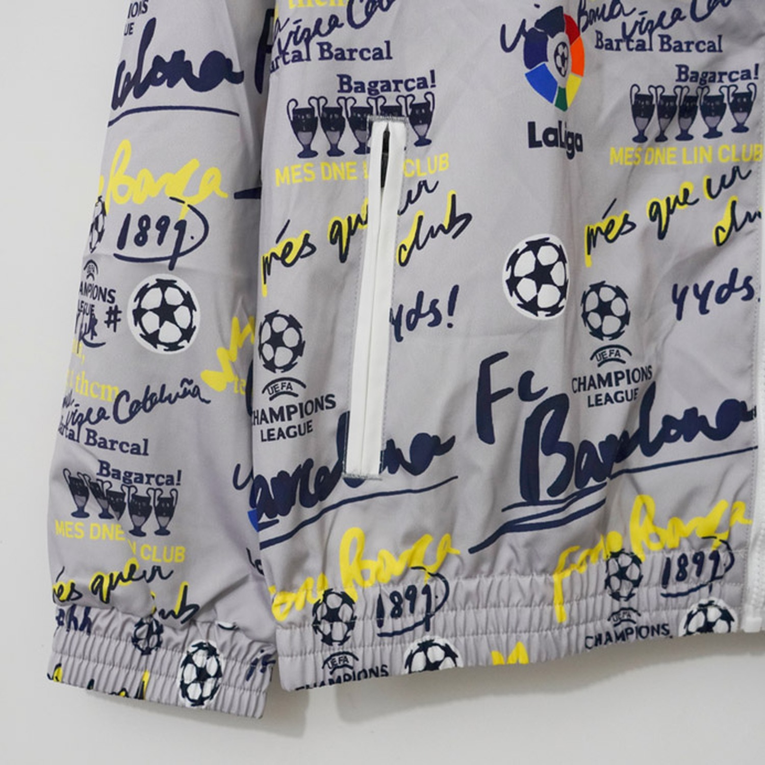 TKH-turbokithub-Barcelona 26-27 Barca Fonts Windbreaker Jacket - Grey