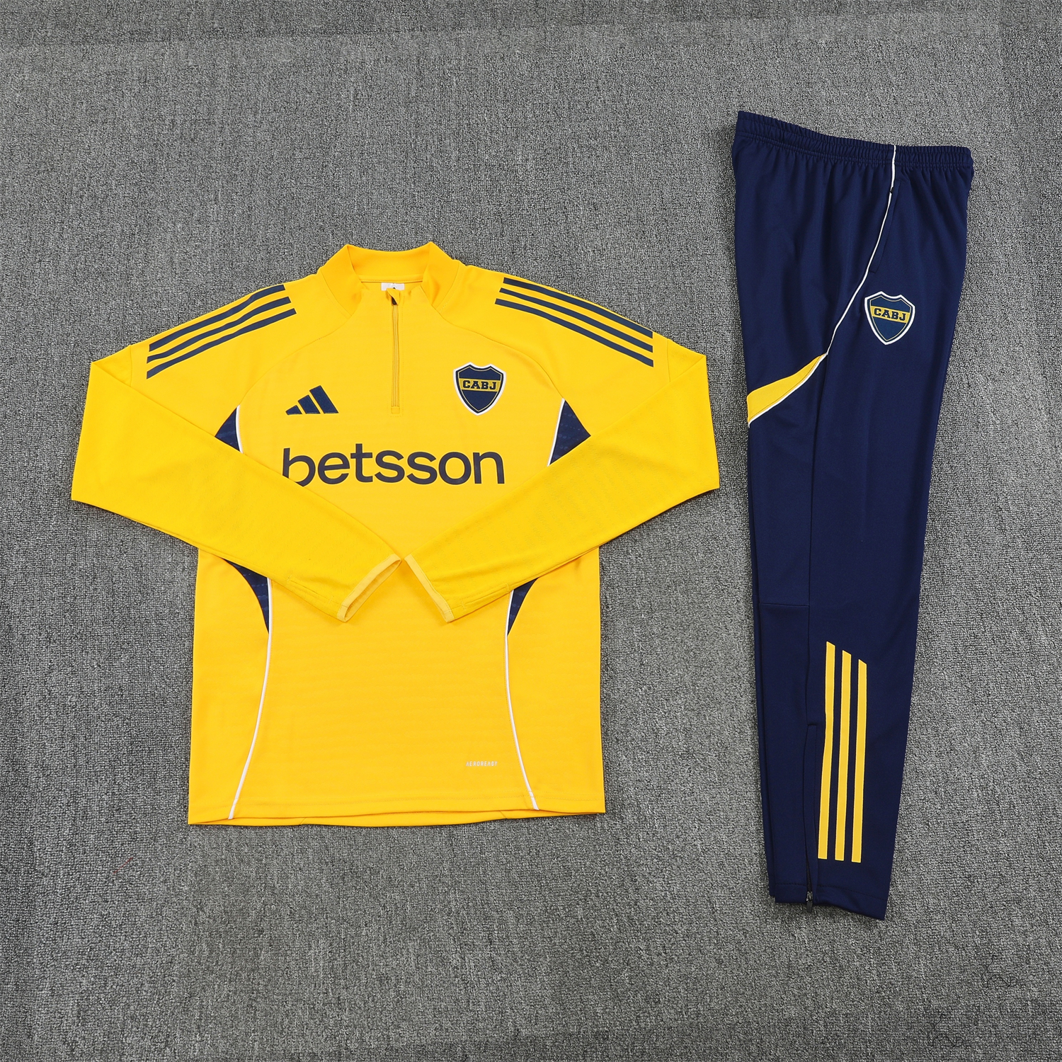 TKH-turbokithub-Boca Juniors 25-26 Long Sleeves Training Set - Yellow Top & Royal Blue Pants