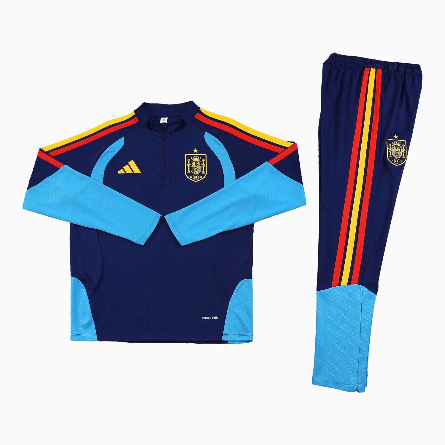 TKH-turbokithub-Spain 2026 Kids Long Sleeve Training Set - Deep Blue Top & Pants