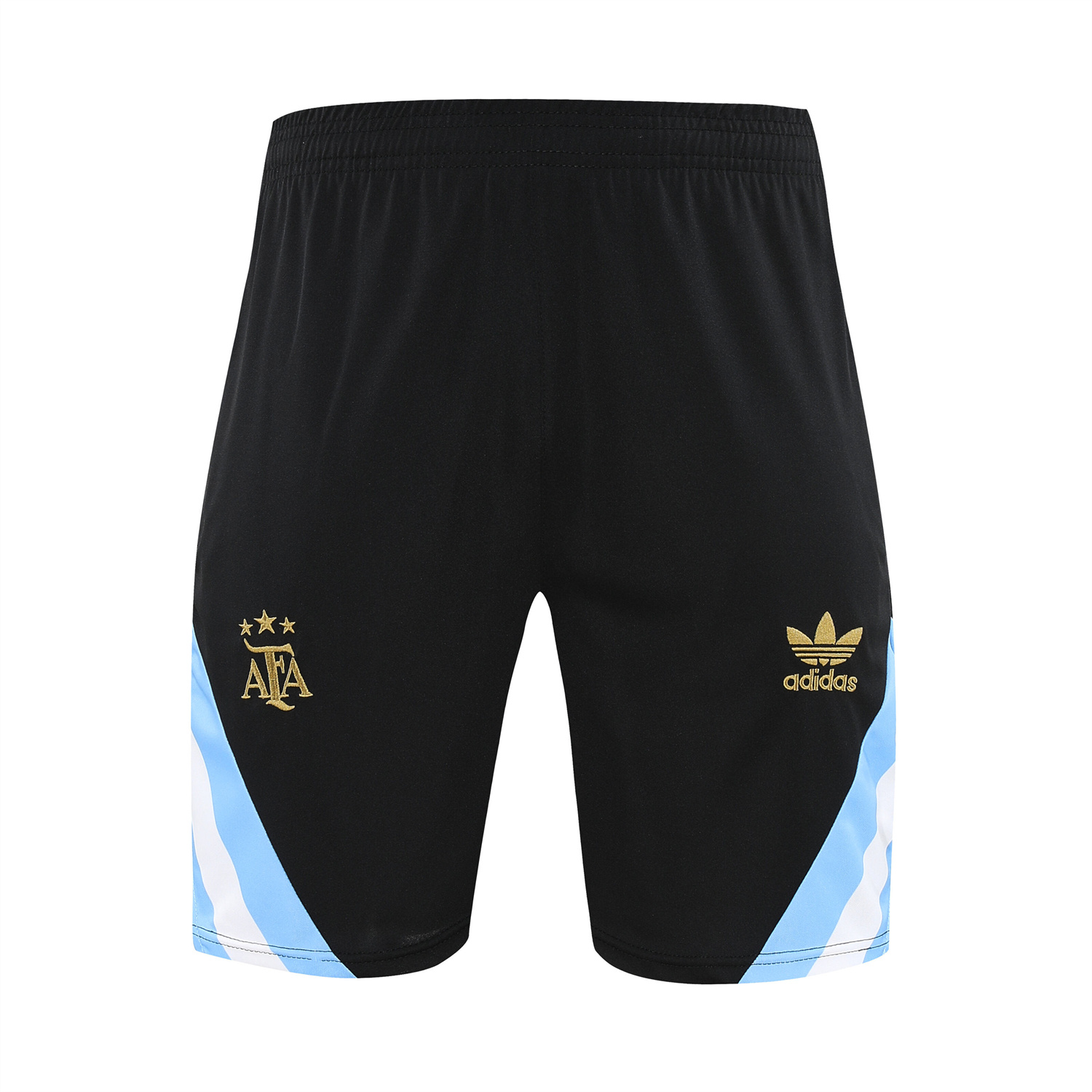 TKH-turbokithub-Argentina 25-26 Short-Sleeve Training Set - Blue Stripes Black Top & Black Shorts