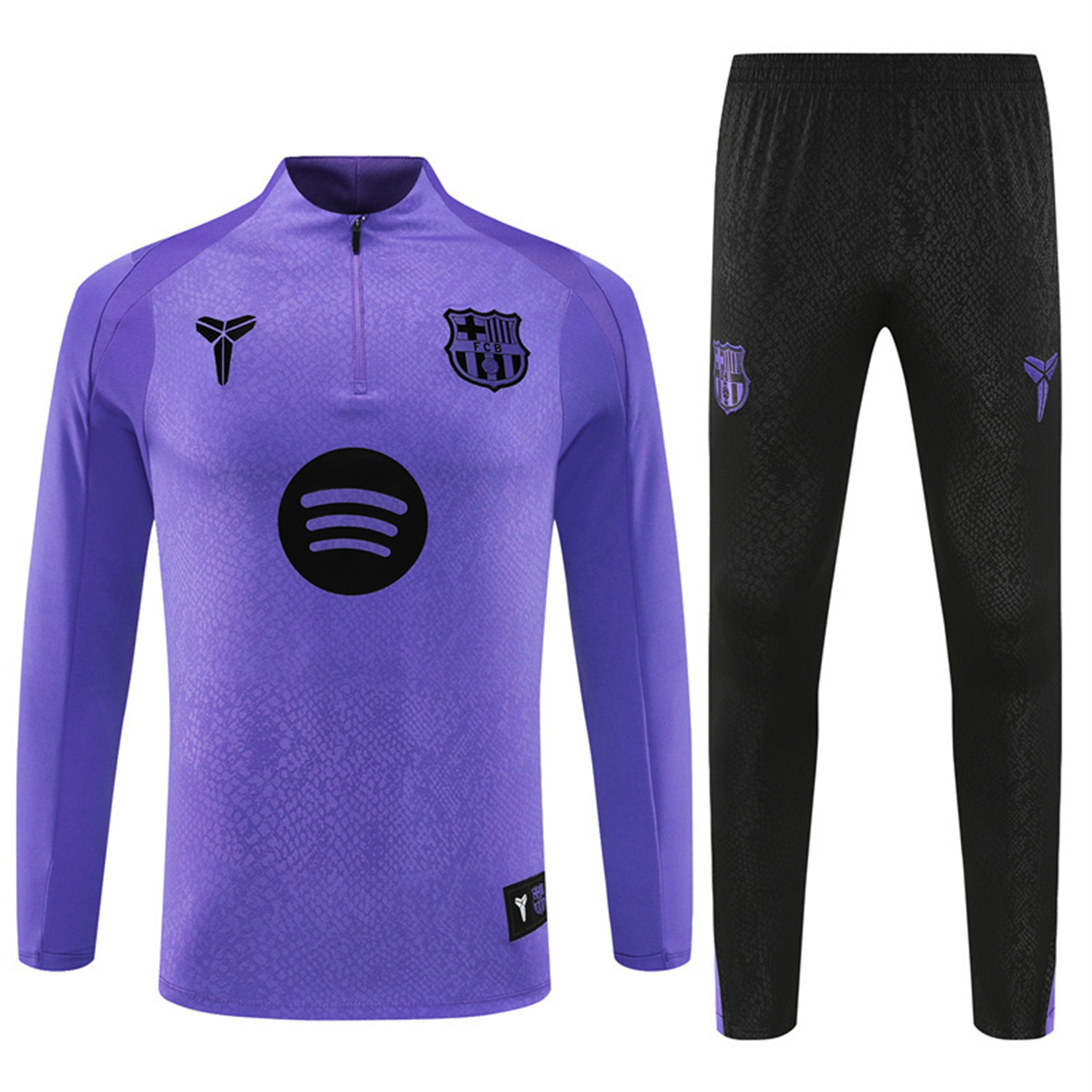 TKH-turbokithub-Barcelona 25-26 X KB Long Sleeve Training Set - Purple Top & Black Pants