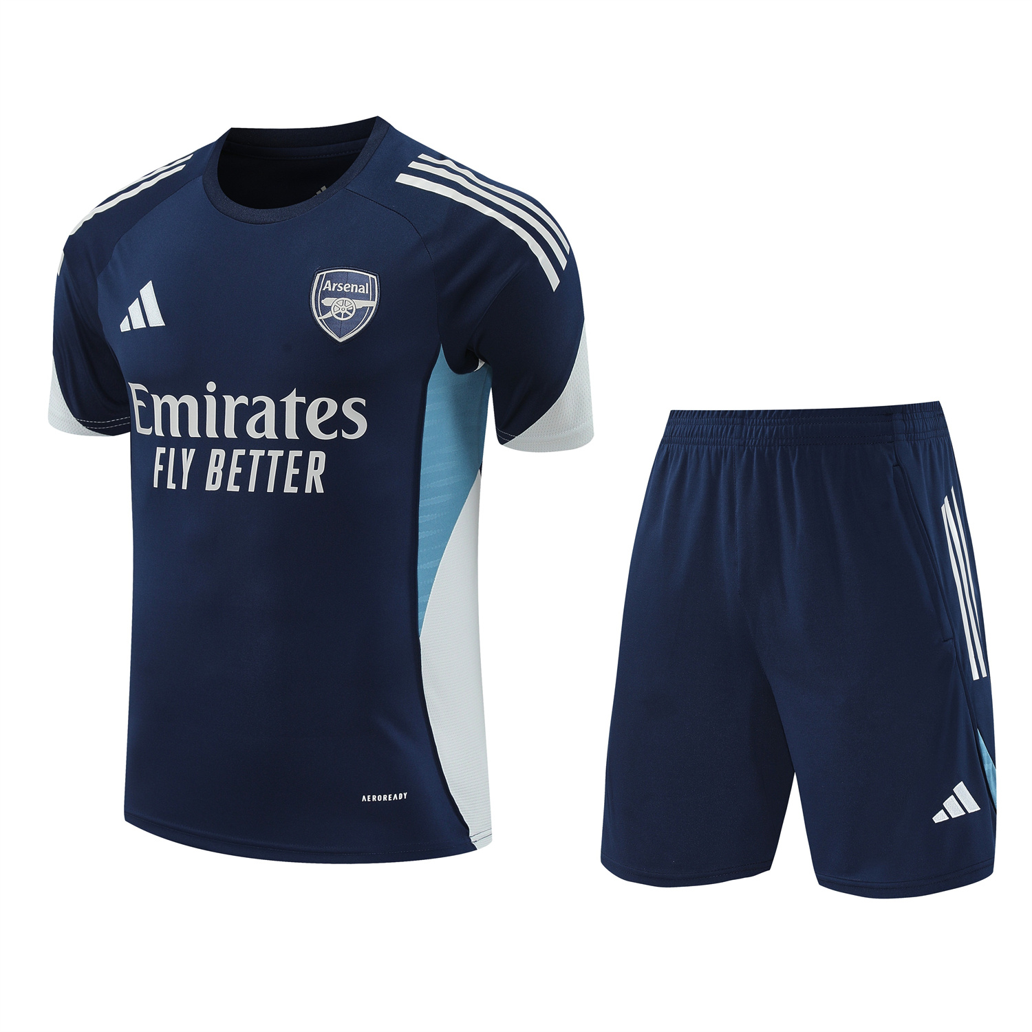 TKH-turbokithub-Arsenal 25-26 Short-Sleeve Training Set - Deep Blue Top & Shorts
