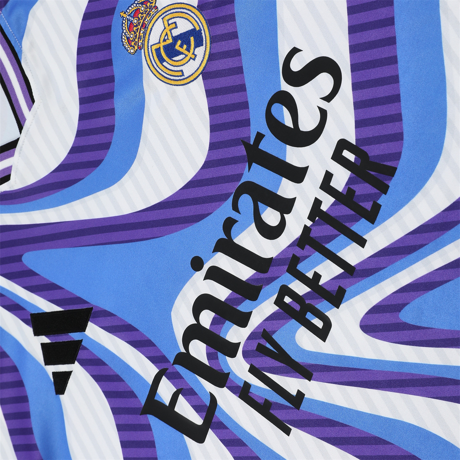 TKH-turbokithub-Real Madrid 25-26 Short-Sleeve Training Set - Blue Purple Curve Pattern Top & Black Shorts