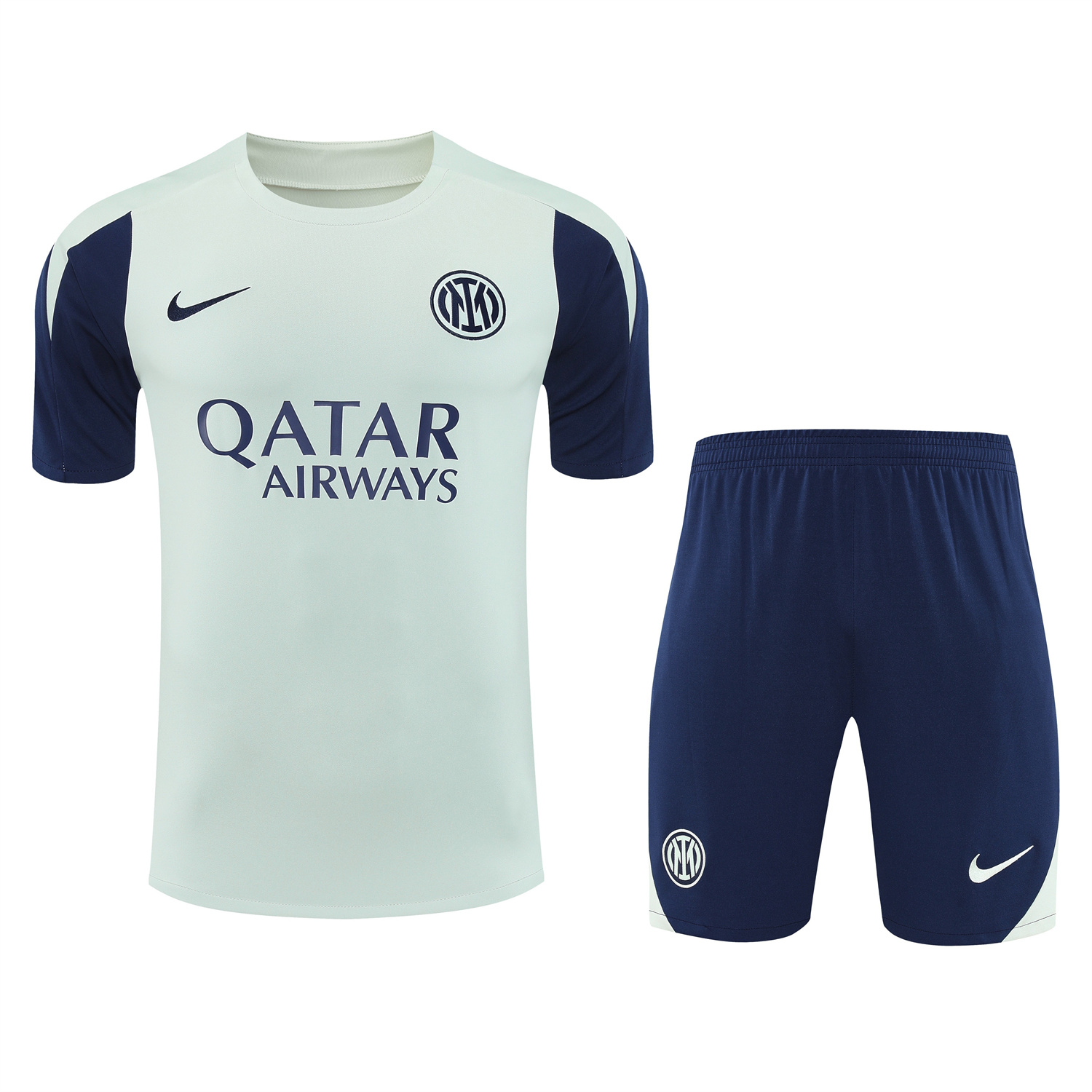 TKH-turbokithub-Inter Milan 25-26 Short-Sleeve Training Set - Blue Sleeve White Top & Blue Shorts