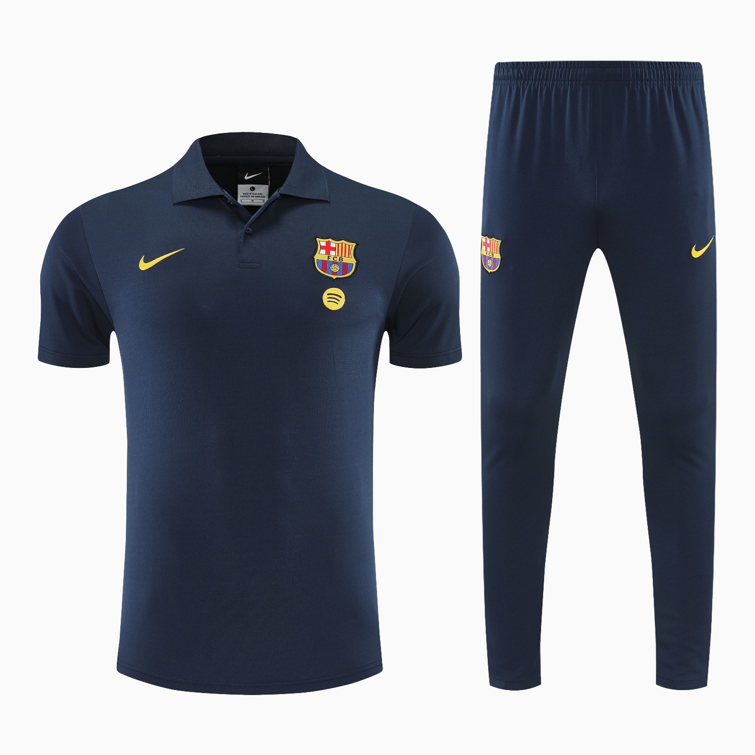 TKH-turbokithub-Barcelona 25-26 POLO Short-Sleeve Training Set - Dark Blue Top and Pants