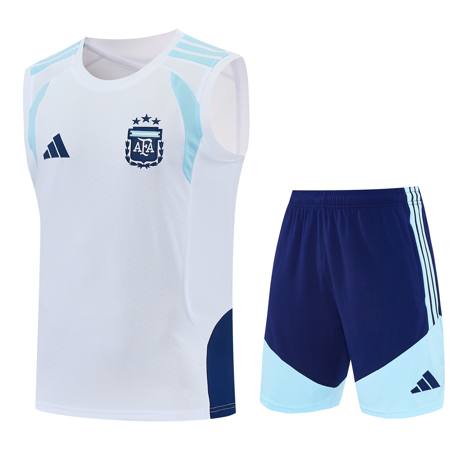 TKH-turbokithub-Argentina 2026 Vest Training Set - White Vest and Blue Shorts