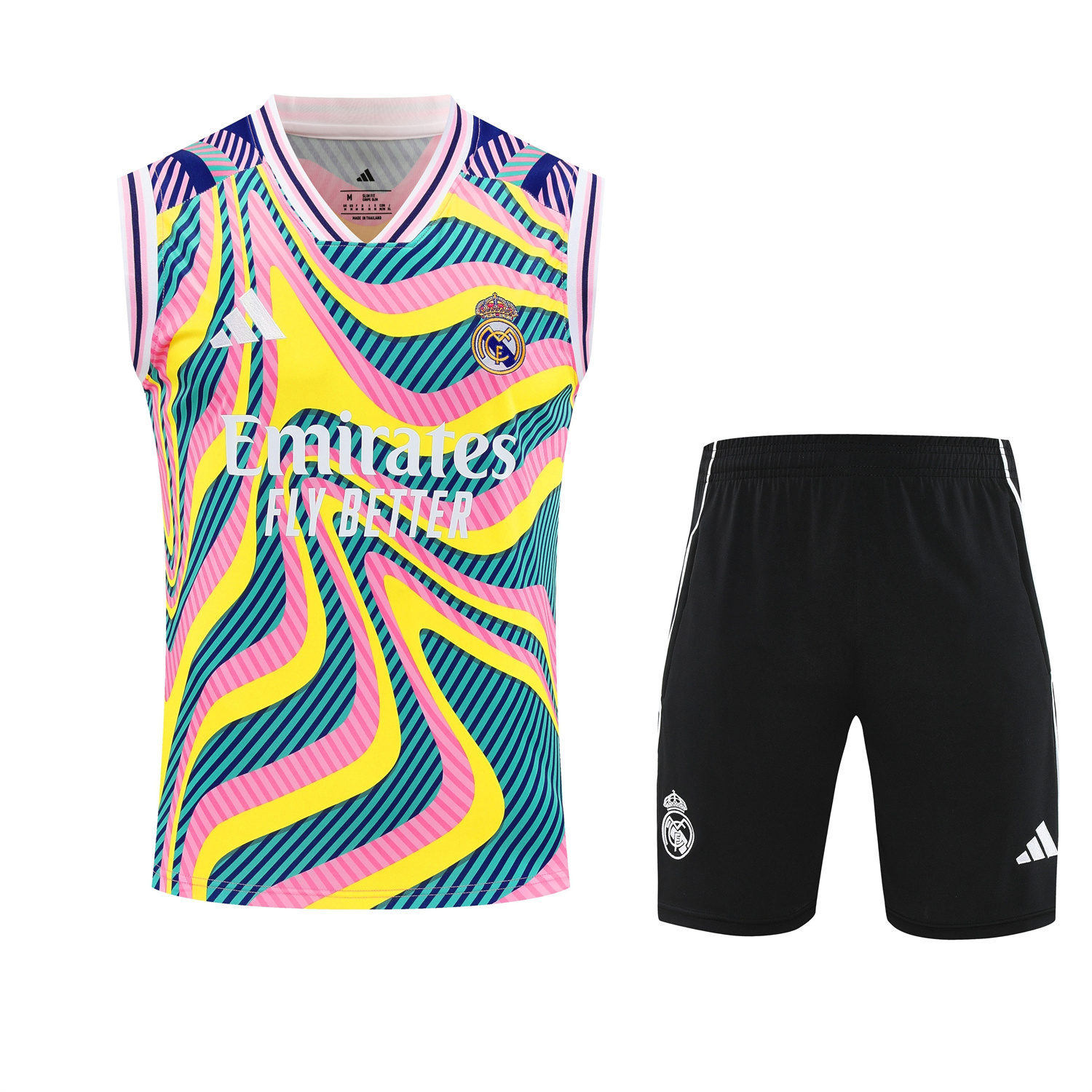 TKH-turbokithub-Real Madrid 25-26 Vest Training Set - Colorful Vest & Black Shorts