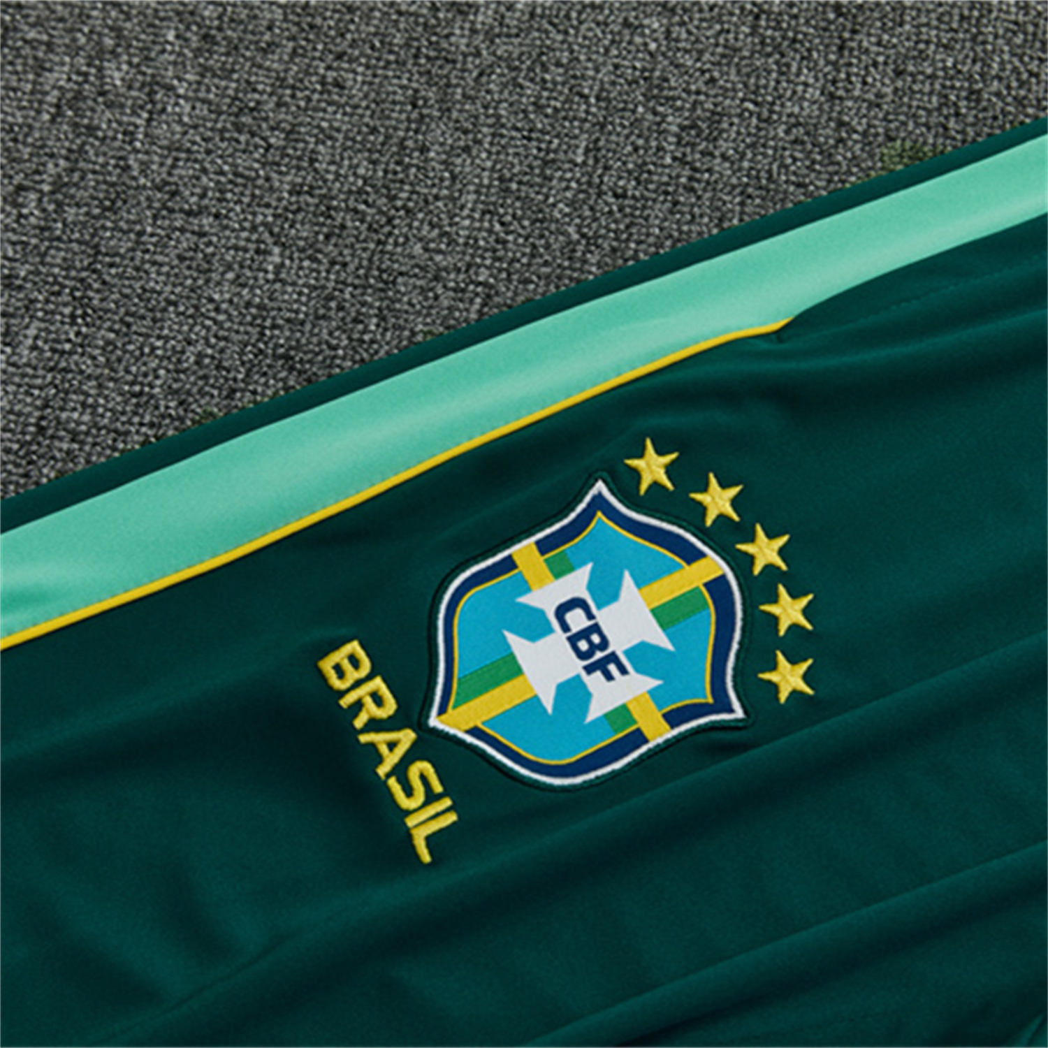 TKH-turbokithub-Brazil 2026 Kids Long Sleeve Training Set - Sky Blue Top & Dark Green Pants