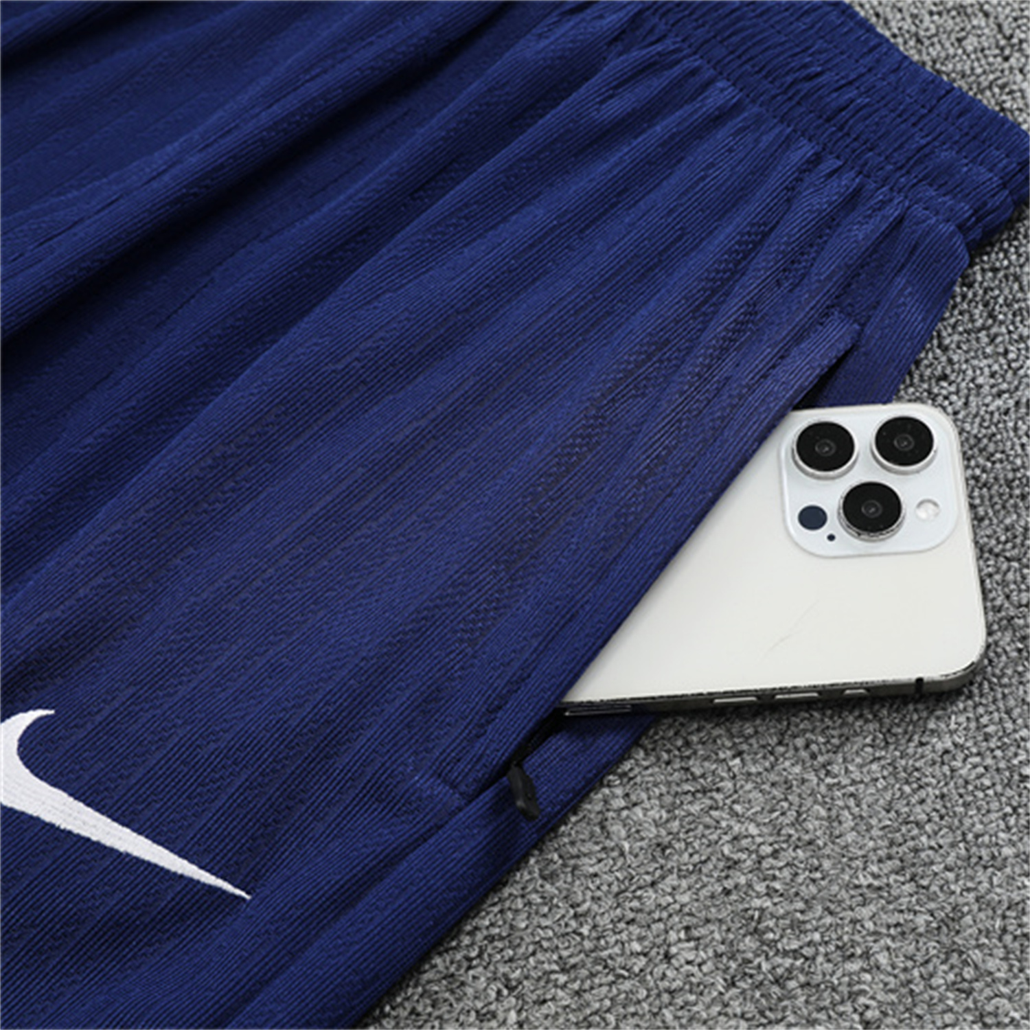 TKH-turbokithub-Paris Saint-Germain PSG 25-26 Kid Long Sleeves Training Set - Royal Blue Gray Sleeves Top & Royal Blue Pants