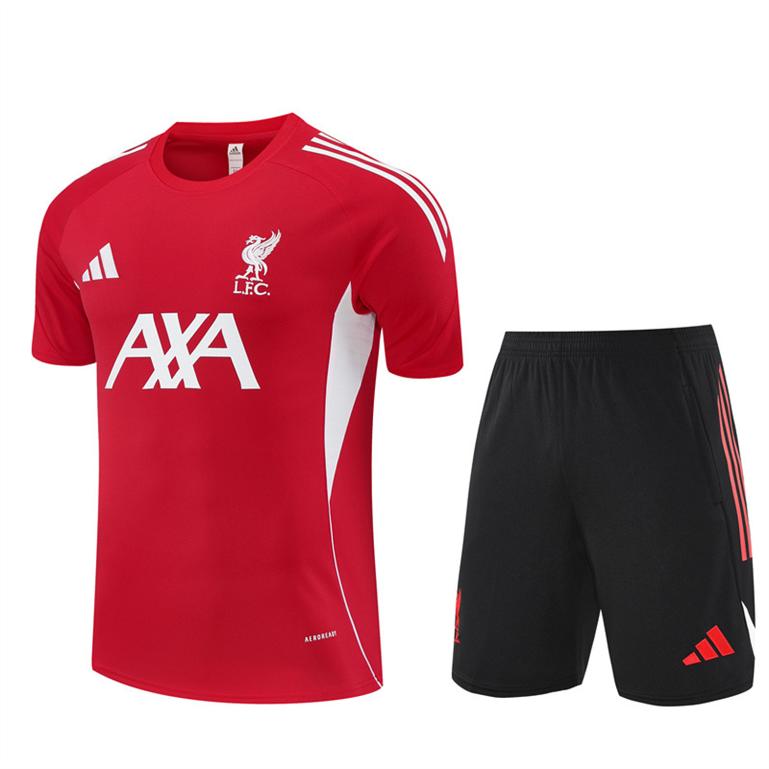 TKH-turbokithub-Liver.pool 25-26 Short-Sleeve Training Set - Red Top & Black Shorts