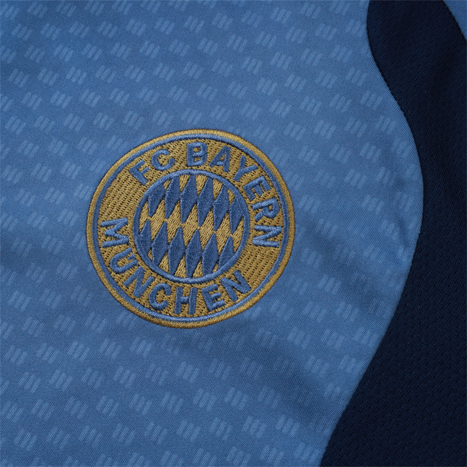 TKH-turbokithub-Bayern Munich 26-27 Short-Sleeve Training Set - Grey-Blue Top & Deep Navy Blue Shorts