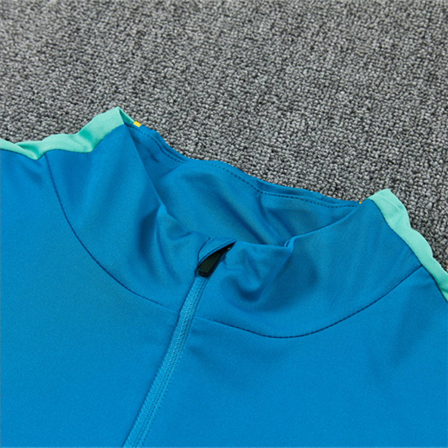 TKH-turbokithub-Brazil 2026 Kids Long Sleeve Training Set - Sky Blue Top & Dark Green Pants