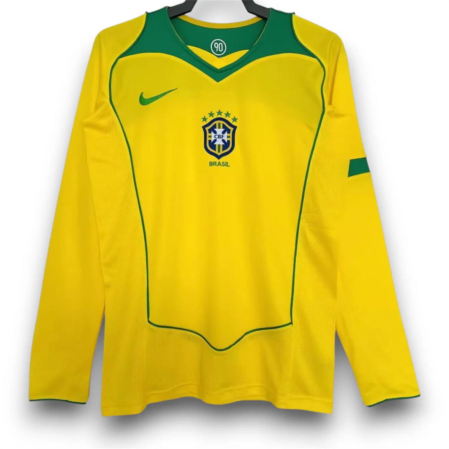 TKH-turbokithub-Retro Brazil 2004 Home Long Sleeves Jersey