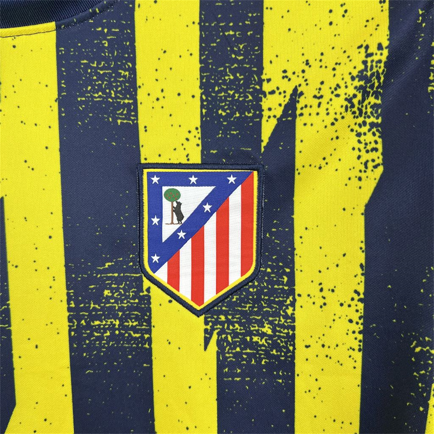 TKH-turbokithub-Atletico Madrid 25-26 Yellow Blue Stripes Pre-Match Training Long Sleeves Jersey - Fans Version