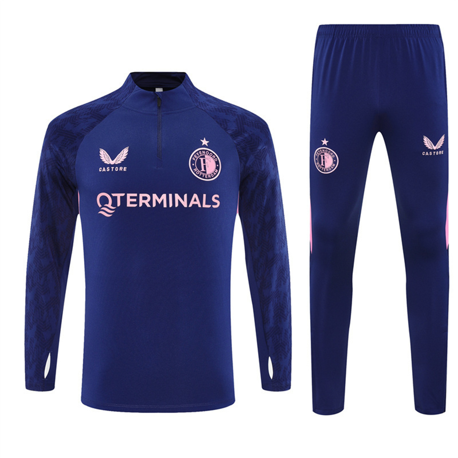 TKH-turbokithub-Feyenoord 25-26 Long Sleeve Training Set - Royal Blue Top & Royal Blue Pants