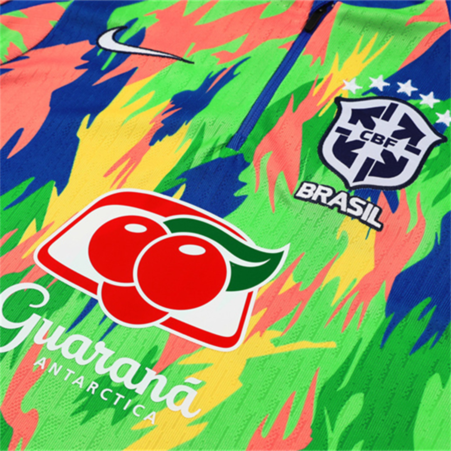 TKH-turbokithub-Brazil 25-26 Long Sleeve Training Set - Colorful Camouflage Top & Royal Blue Pants