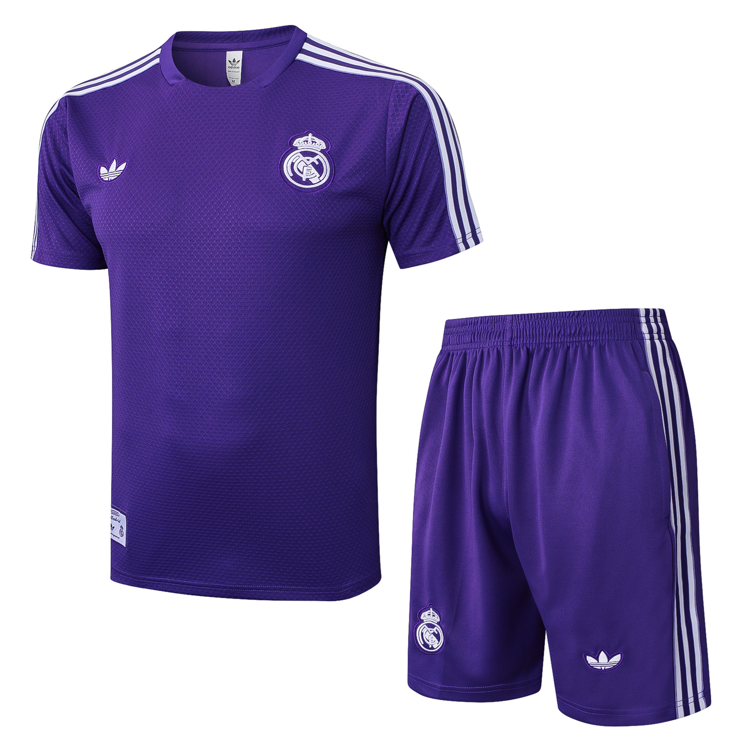 TKH-turbokithub-Real Madrid 25-26 Throwback Trefoil Short-Sleeve Training Set - Purple