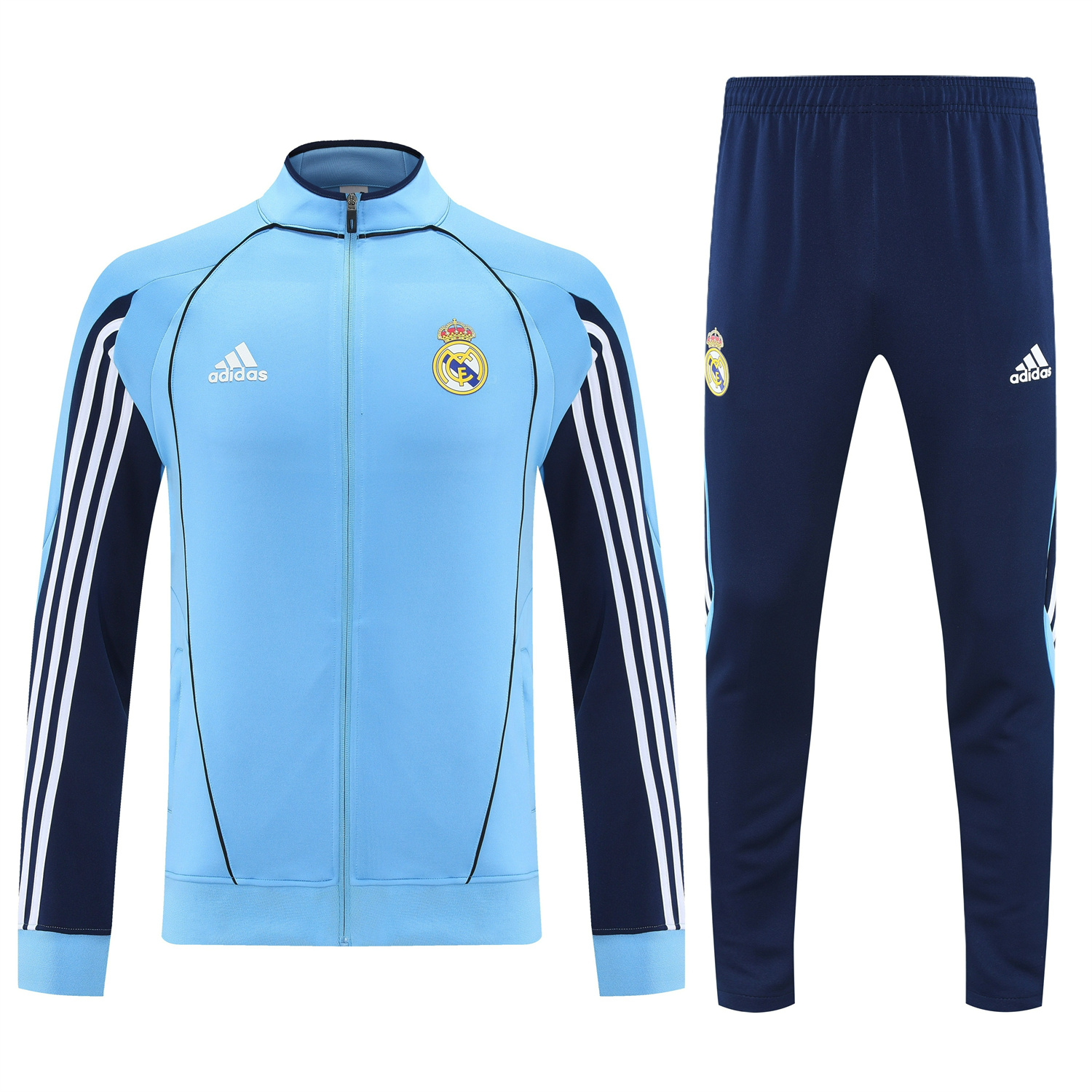 TKH-turbokithub-Real Madrid 25-26 Jacket Training Tracksuit - Light Blue Jackets & Deep Blue Pants