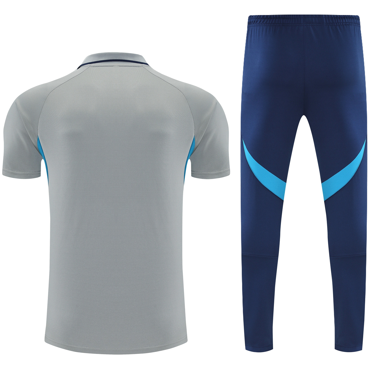 TKH-turbokithub-Arsenal 25-26 POLO Short-Sleeve Training Set - Grey Top and Deep Blue Pants