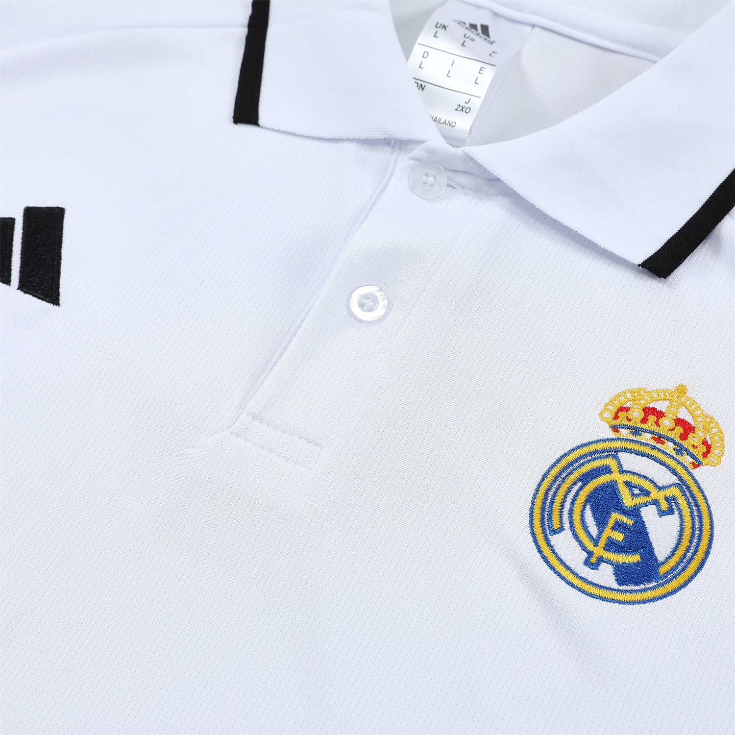 TKH-turbokithub-Real Madrid 25-26 POLO Short-Sleeve Training Set - White Top and Black Pants