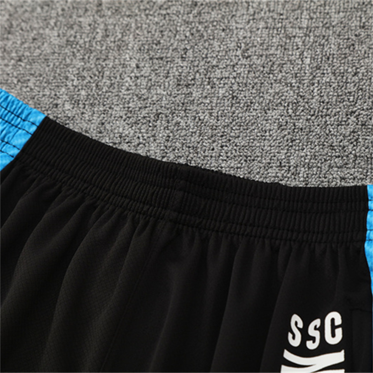 TKH-turbokithub-Napoli 25-26 Short-Sleeve Training Set - Gray Mecha Top & Black Shorts