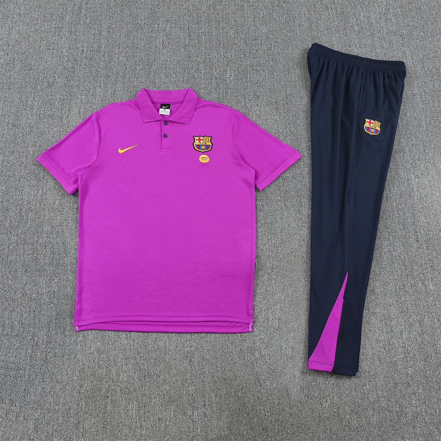 TKH-turbokithub-Barcelona 25-26 POLO Short-Sleeve Training Set - Purple Top and Dark Blue Pants