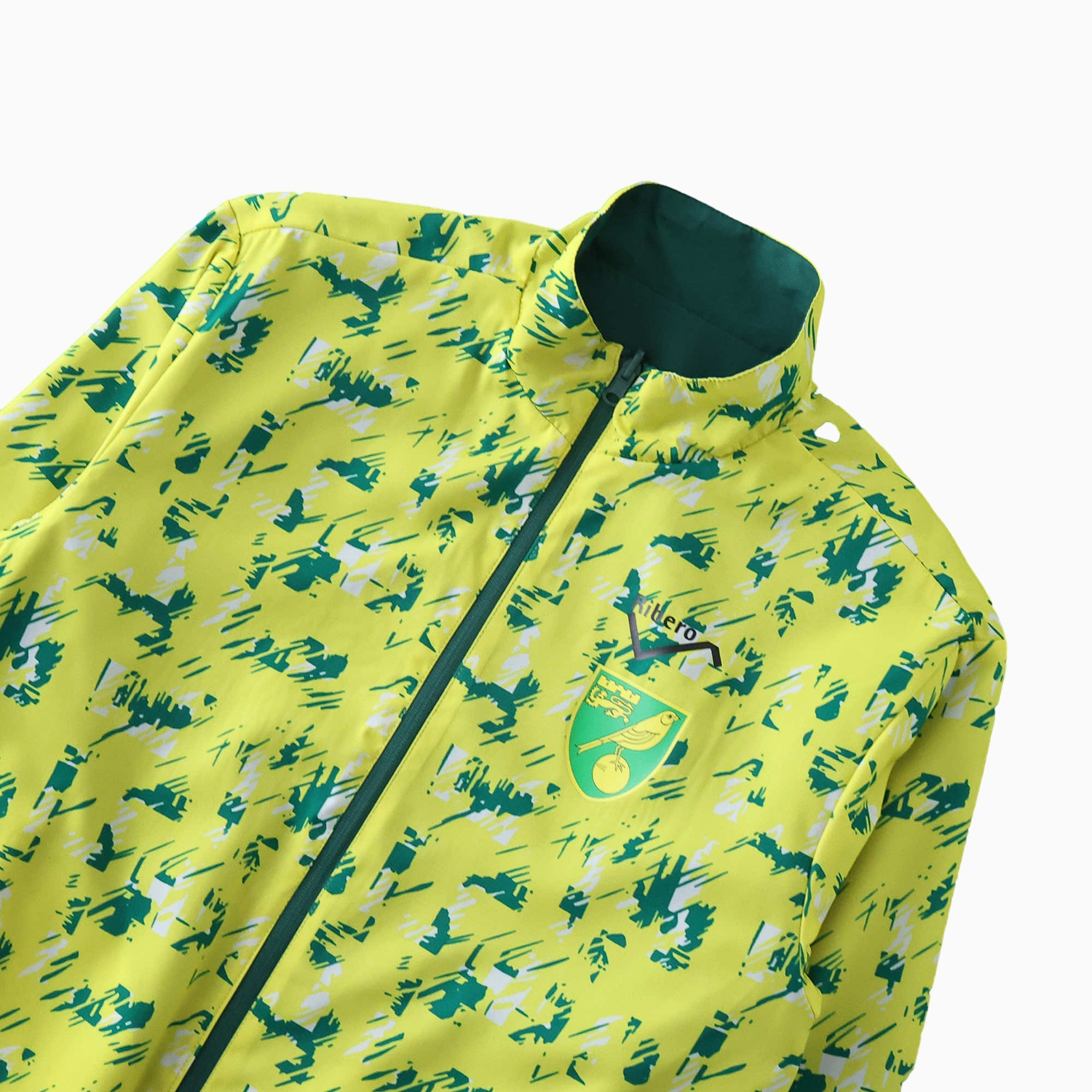 TKH-turbokithub-Norwich City 1992-94 Retro Style Double Sided Reversible Windbreaker - Green & Yellow