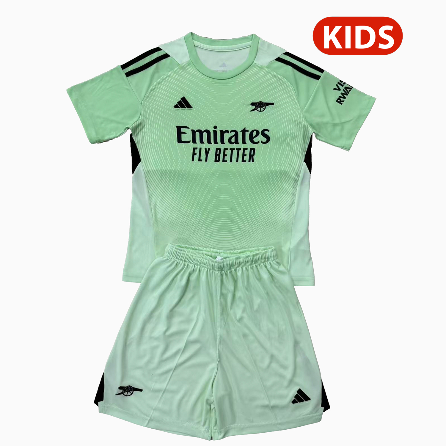 TKH-turbokithub-Arsenal 25-26 Light Green Goalkeeper Kids Kit
