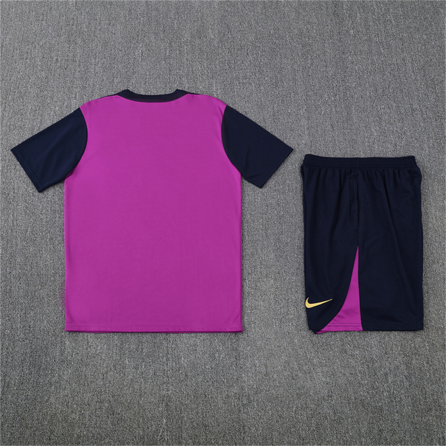 TKH-turbokithub-Barcelona 25-26 Kids Short-Sleeve Training Set - Purple Top & Deep Blue Shorts