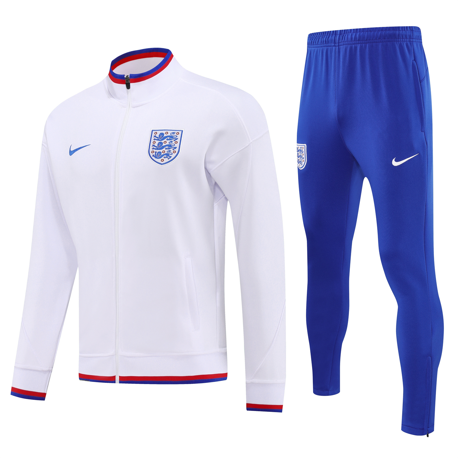 TKH-turbokithub-England 2026 Long Sleeve Training Set - White Top and Blue Pants