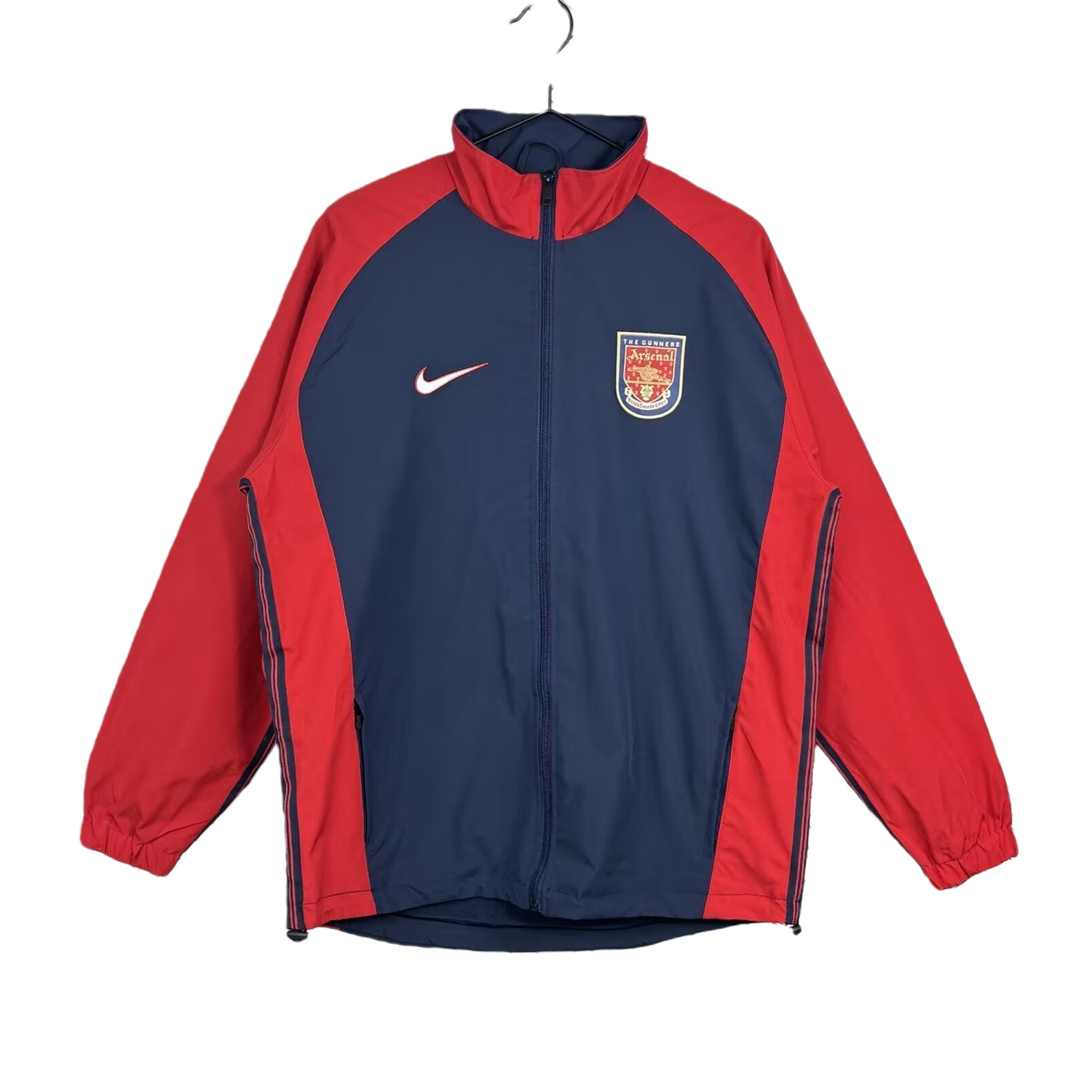 TKH-turbokithub-Retro Arsenal 1998-99 Home Windbreaker Jacket - Red And Dark Grey