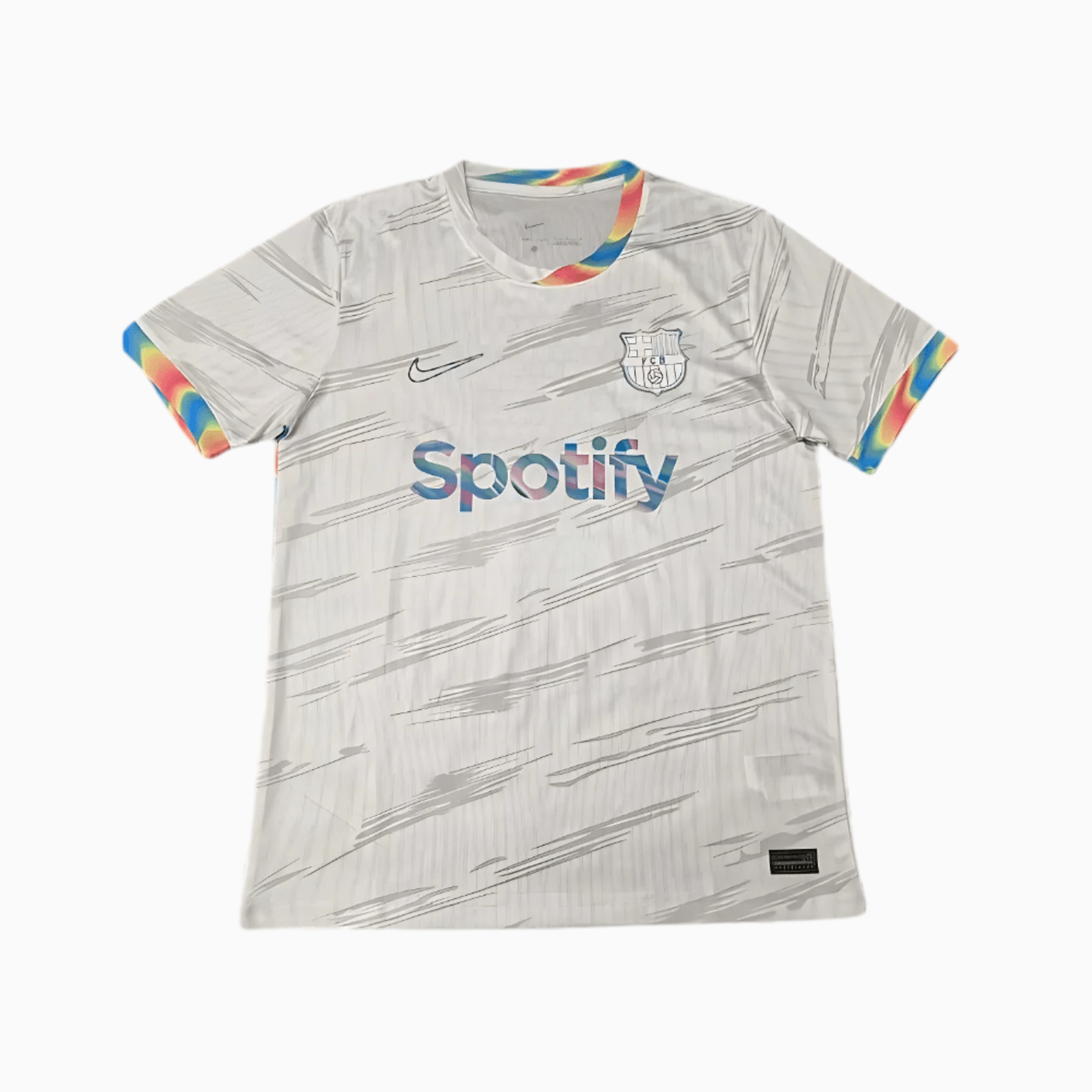 TKH-turbokithub-Barcelona 25-26 Colored Cuffs White Jersey - Fans Version