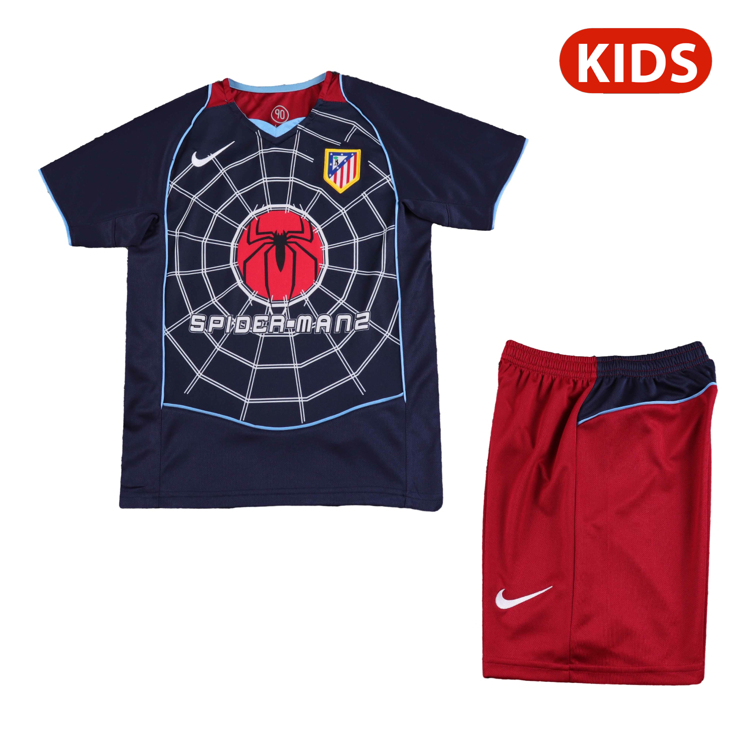 TKH-turbokithub-Retro Atletico Madrid 2004-05 Away S.p.i.d.e.r M.a.n Special Kids Kit