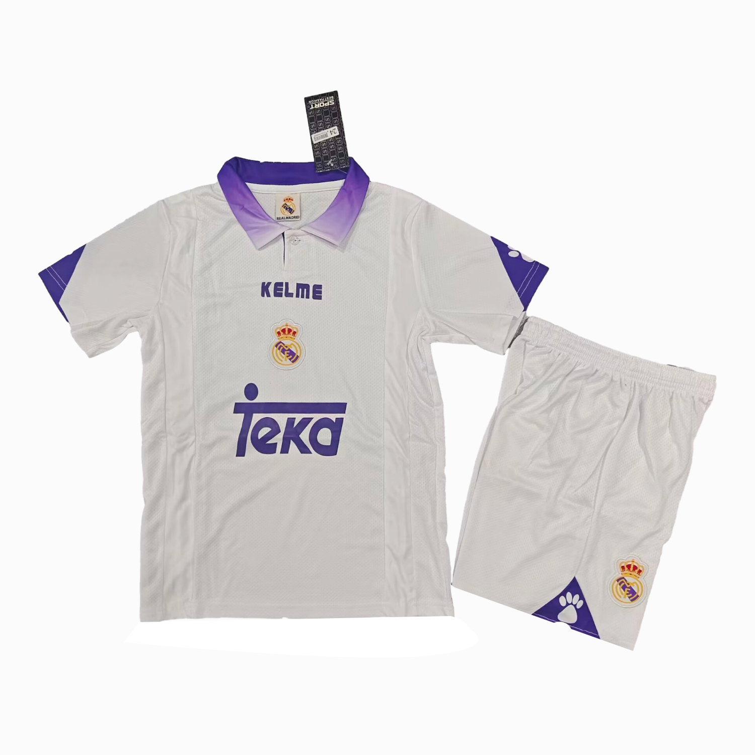 TKH-turbokithub-Retro Real Madrid 1997-98 Home Kids Kit