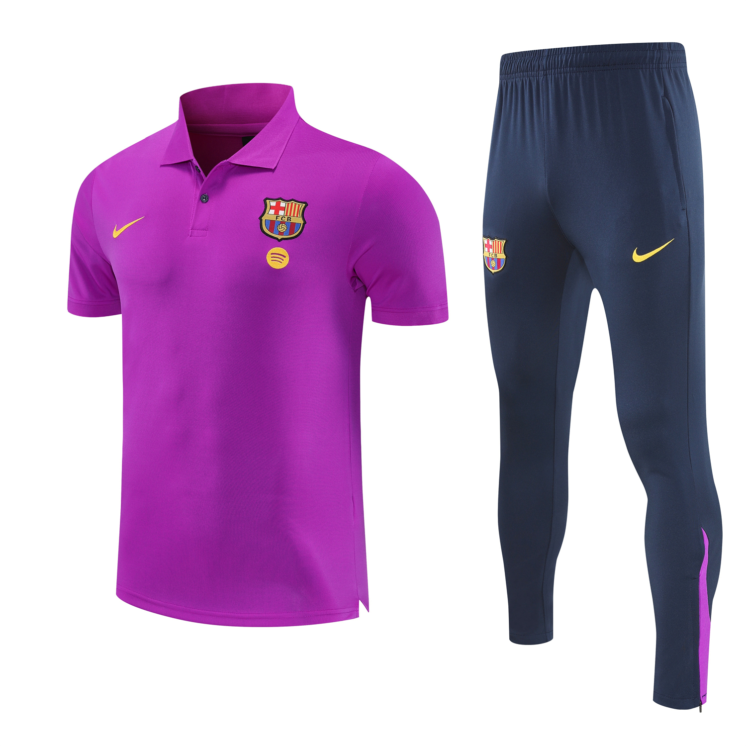 TKH-turbokithub-Barcelona 25-26 POLO Short-Sleeve Training Set - Purple Top and Dark Blue Pants