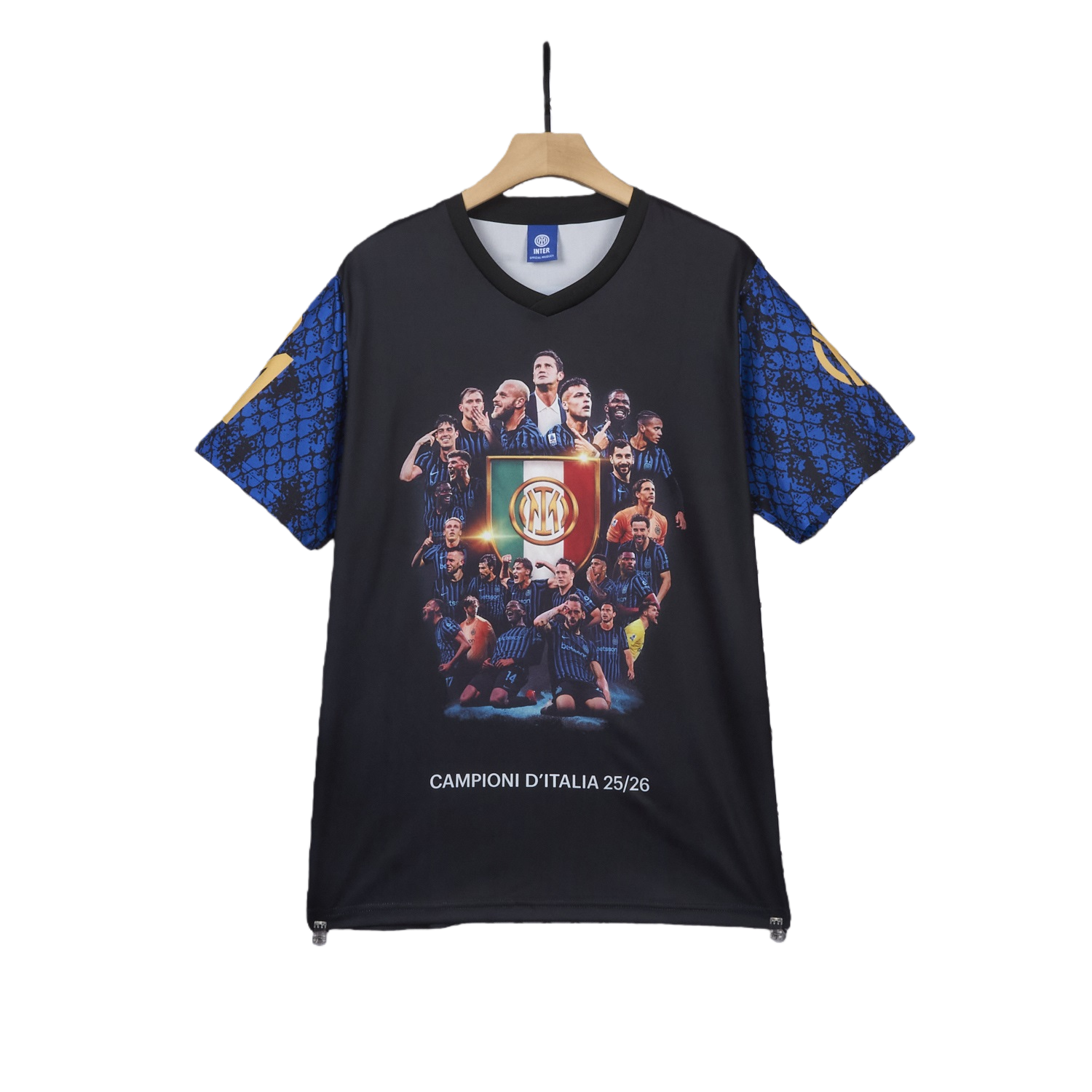 TKH-turbokithub-Inter Milan 2026 Serie A Champions Commemorative Black T-Shirt