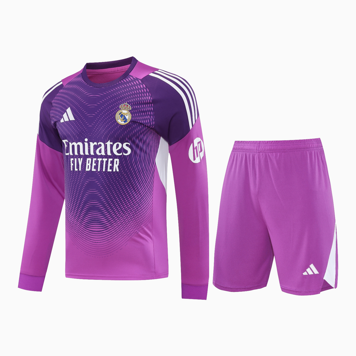 TKH-turbokithub-Real Madrid 25-26 Longt-Sleeve Training Set - Purple Top & Purple Shorts