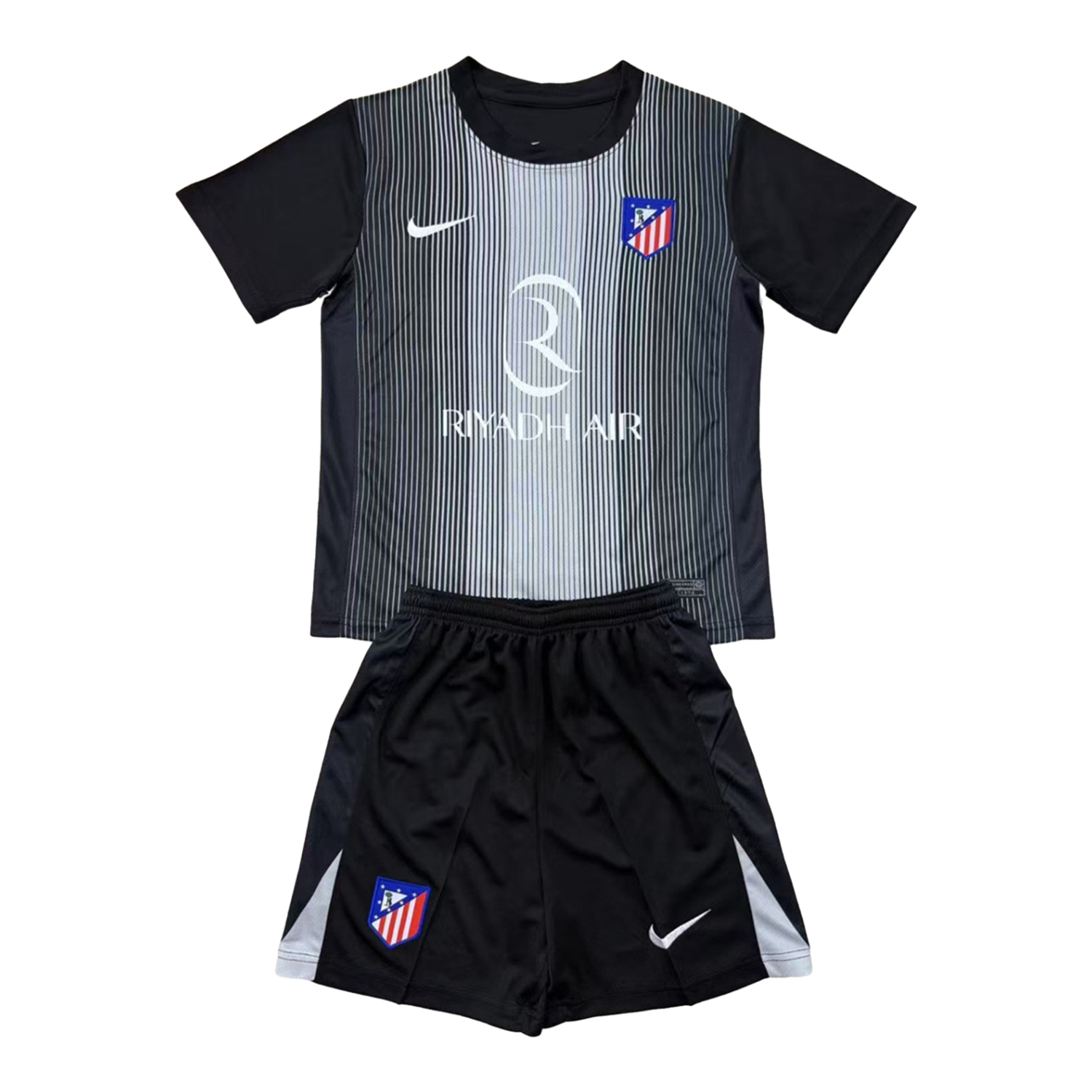 TKH-turbokithub-Atletico Madrid 25-26 Black Goalkeeper Men's Adult Jersey Set - Fans Version