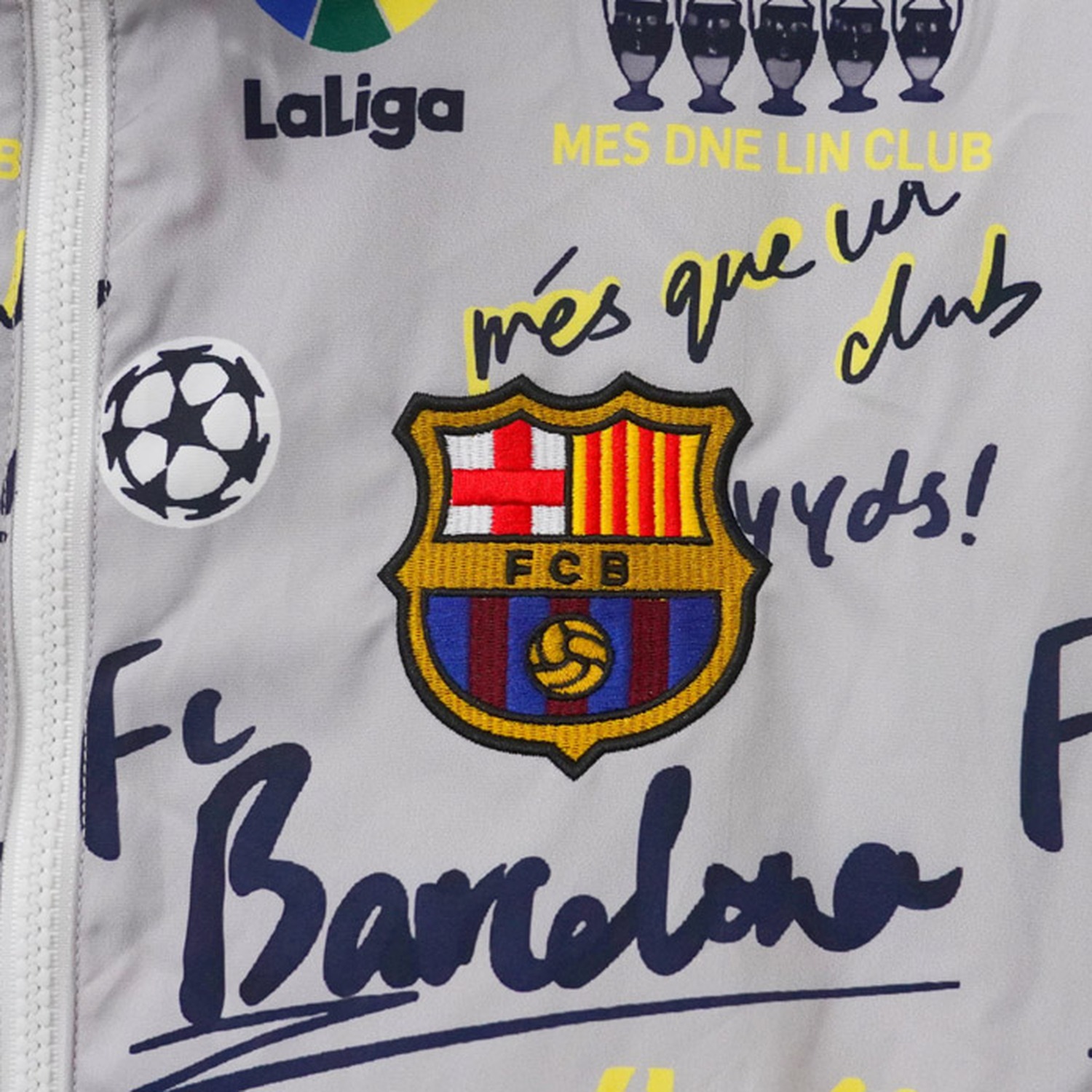 TKH-turbokithub-Barcelona 26-27 Barca Fonts Windbreaker Jacket - Grey