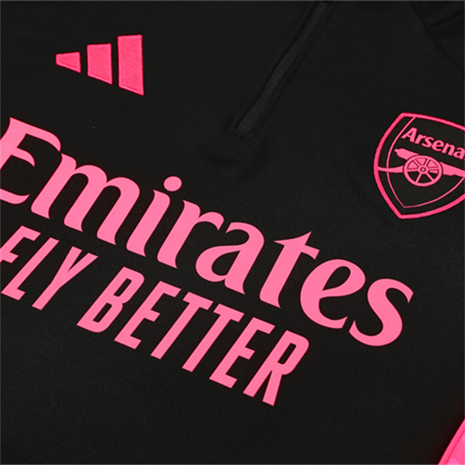 TKH-turbokithub-Arsenal 25-26 Long Sleeve Training Set - Pink Logo Black Top & Black Pants