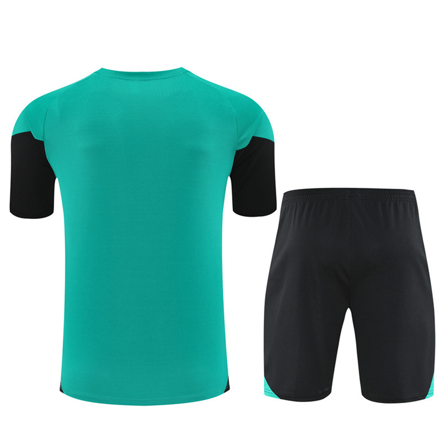 TKH-turbokithub-Liver.pool 25-26 Kids Short-Sleeve Training Set - Green Top & Black Shorts