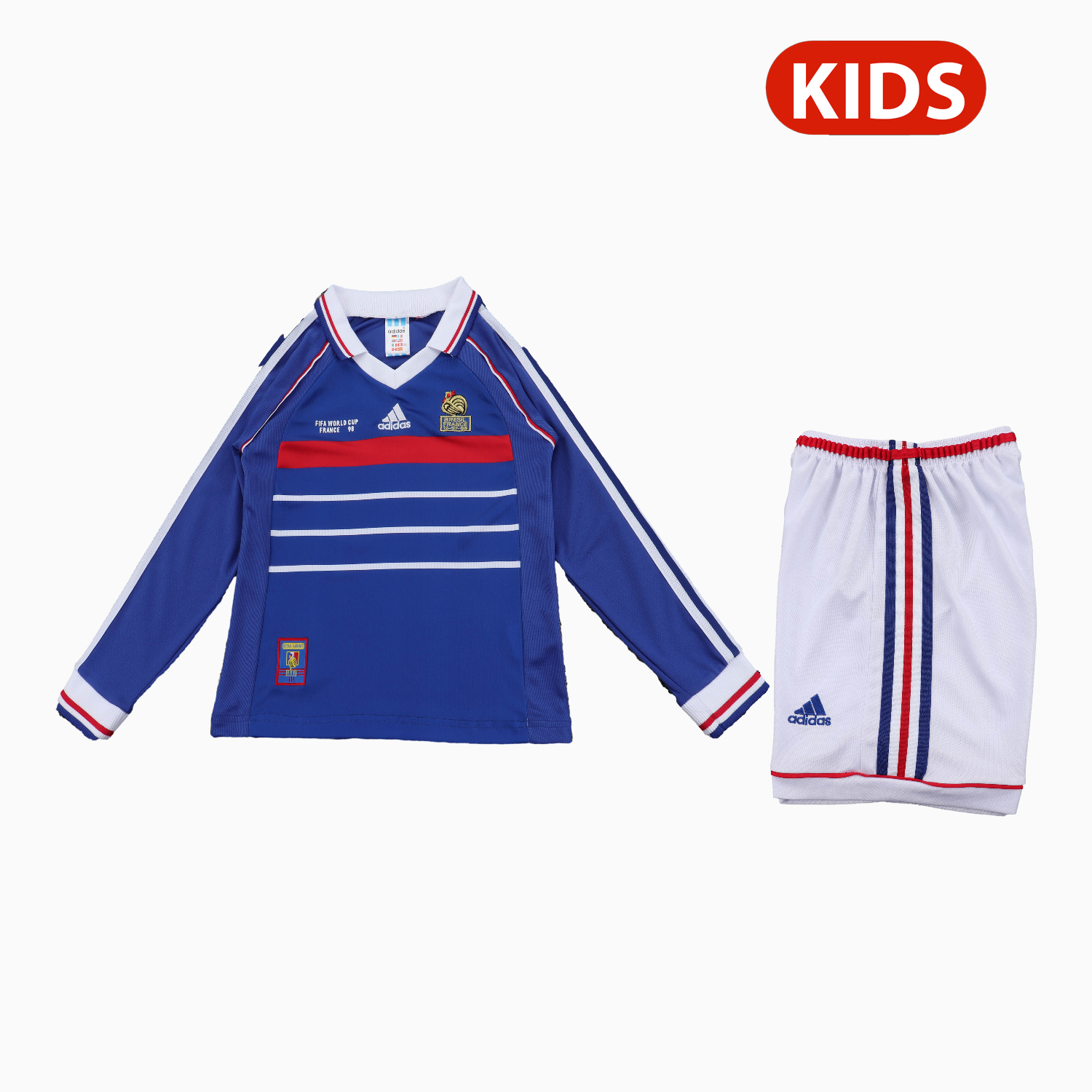 TKH-turbokithub-Retro France 1998 Home Long Sleeves Kids Kit